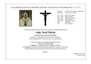 POSLEDNÁ ROZLÚČKA – JOZEF MACHO